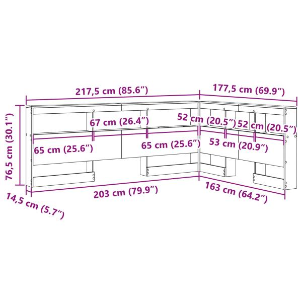Aufbewahrungskopfteil Sonoma-Eiche 160 cm Holzwerkstoff