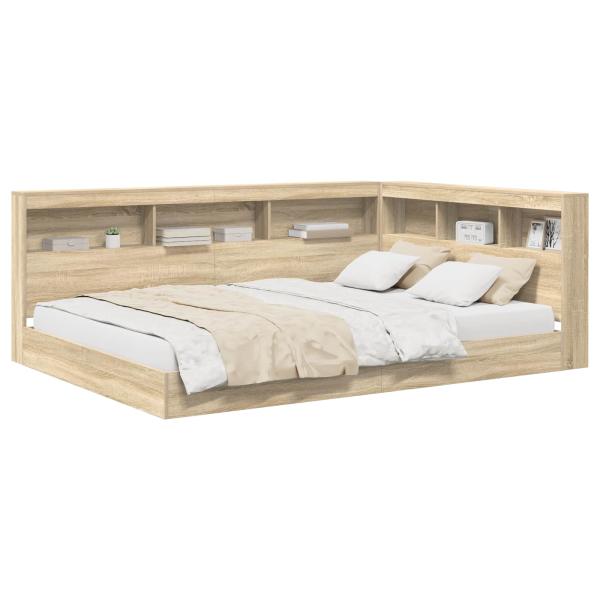 Bücherregal-Bett Sonoma-Eiche 160 x 200 cm Holzwerkstoff