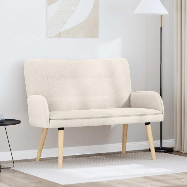 ARDEBO.de - 2-Sitzer Sofa Creme 115 x 61 x 87 cm Bouclé