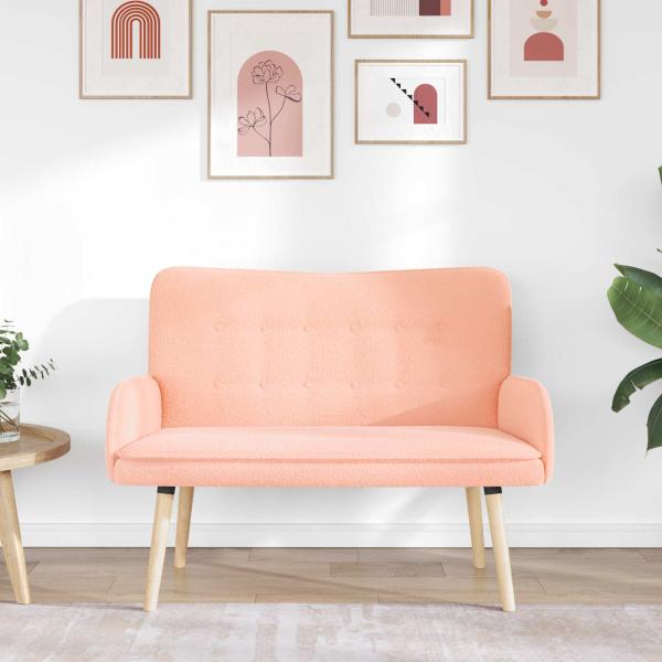2-Sitzer Sofa Rosa 115 x 61 x 87 cm Bouclé