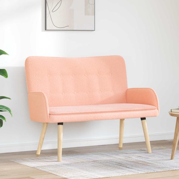 2-Sitzer Sofa Rosa 115 x 61 x 87 cm Bouclé