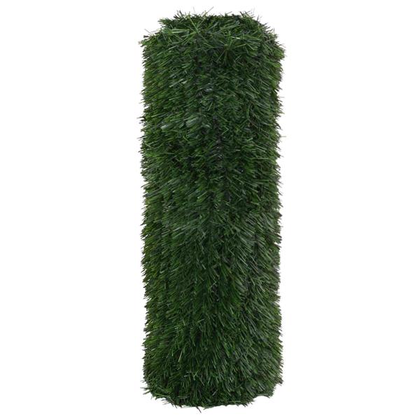 Künstlicher Zaun Dunkelgrün 1 x 3 m PVC und Stahl