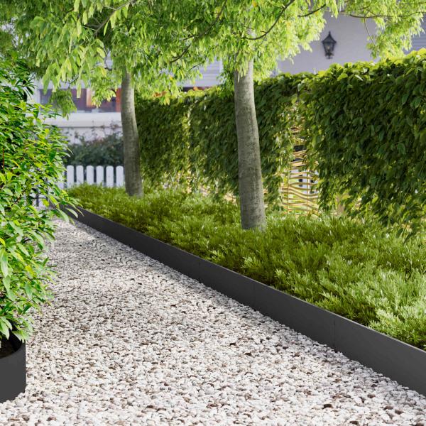 ARDEBO.de - Rasenkante 20 stk. 103 x 20 cm Stahl Schwarz