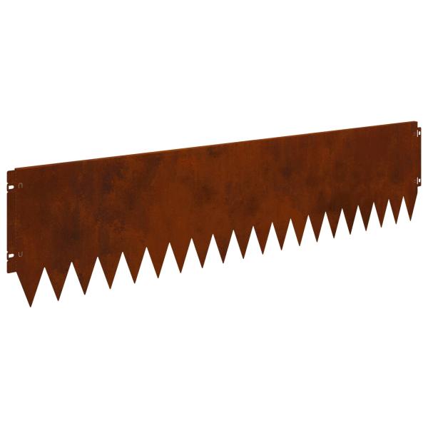 Rasenkante 10 stk. 103 x 25 cm Stahl Rostoptik