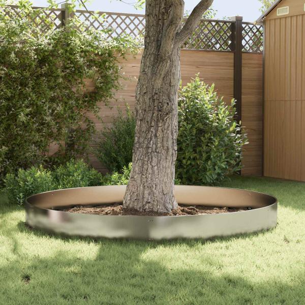 Rasenkante 10 stk. 103 x 30 cm Stahl Silber