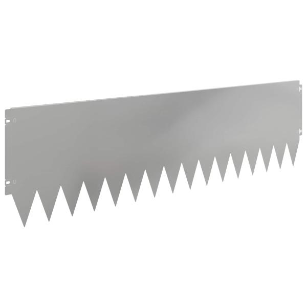 Rasenkante 10 stk. 103 x 30 cm Stahl Silber