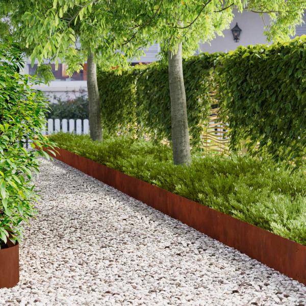 ARDEBO.de - Rasenkante 10 stk. 103 x 25 cm Stahl Rostoptik