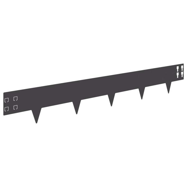Raseneinfassung 30 stk. 100 x 15 cm Stahl Schwarz