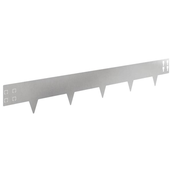 Raseneinfassung 50 Stk. 100 x 15 cm Stahl Silber