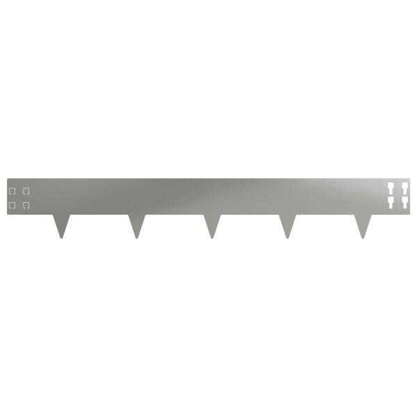 Raseneinfassung 10 stk. 100 x 15 cm Stahl Silber