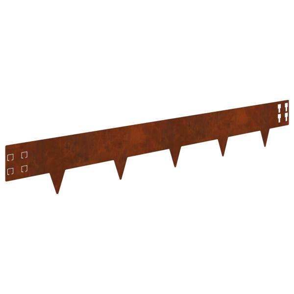 Raseneinfassung 20 stk. 100 x 15 cm Stahl Rostig
