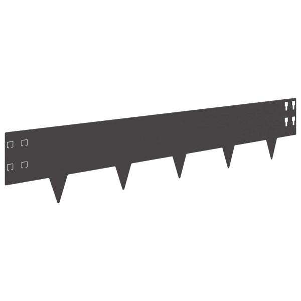 Raseneinfassung 30 stk. 100 x 20 cm Stahl Schwarz