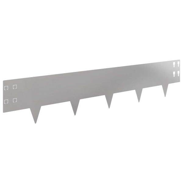 Raseneinfassung 20 Stk. 100 x 20 cm Stahl Silber