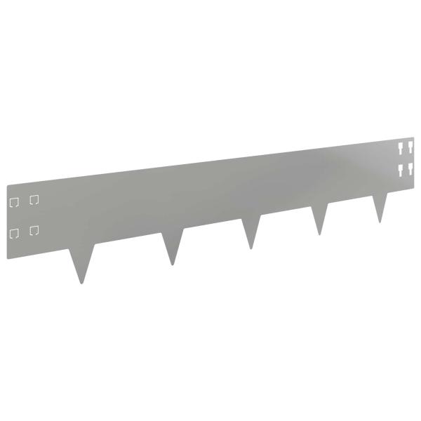 Raseneinfassung 50 stk. 100 x 20 cm Stahl Silber