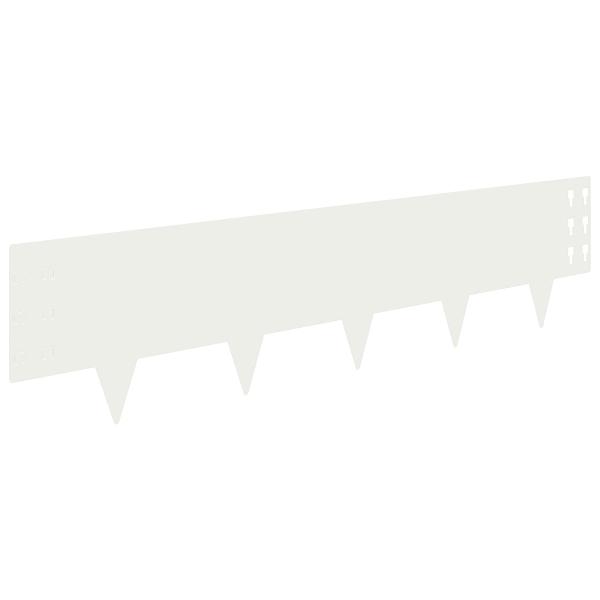 Raseneinfassung 20 Stk. 100 x 25 cm Stahl Weiß
