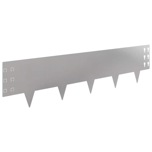 Raseneinfassung 20 Stk. 100 x 25 cm Stahl Silber