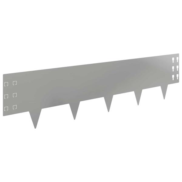 Raseneinfassung 30 stk. 100 x 25 cm Stahl Silber