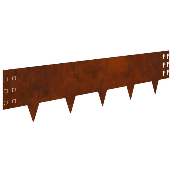 Raseneinfassung 30 stk. 100 x 25 cm Stahl Rostig