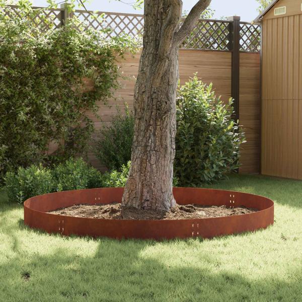 Raseneinfassung 30 stk. 100 x 25 cm Stahl Rostig