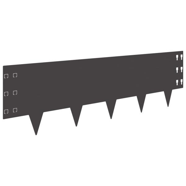 Raseneinfassung 10 stk. 100 x 30 cm Stahl Schwarz