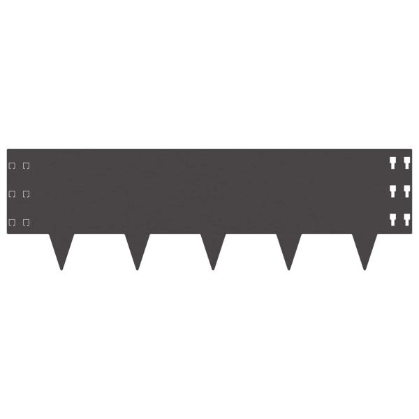 Raseneinfassung 10 stk. 100 x 30 cm Stahl Schwarz
