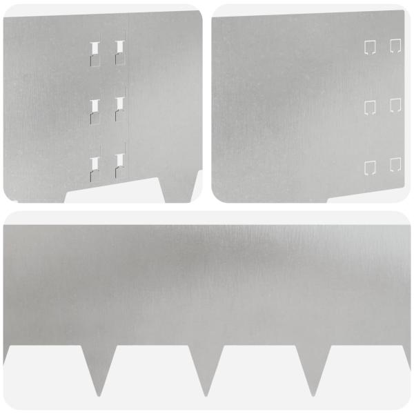 Raseneinfassung 10 Stk. 100 x 30 cm Stahl Silber