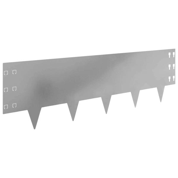 Raseneinfassung 20 stk. 100 x 30 cm Stahl Silber