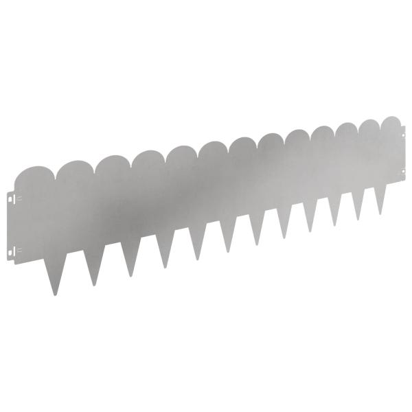 Raseneinfassung 10 stk. 103 x 25 cm Stahl Silber