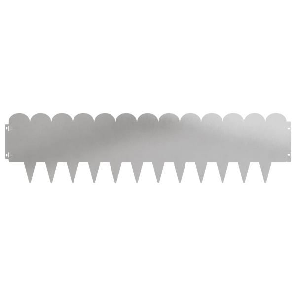 Raseneinfassung 10 stk. 103 x 25 cm Stahl Silber
