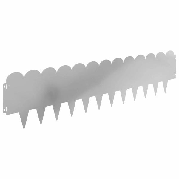 Raseneinfassung 10 stk. 103 x 25 cm Stahl Silber