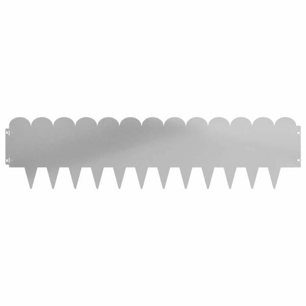 Raseneinfassung 10 stk. 103 x 25 cm Stahl Silber