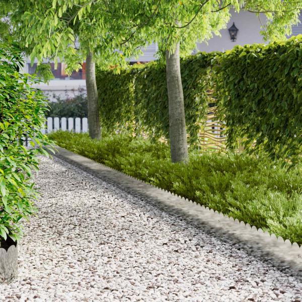 ARDEBO.de - Raseneinfassung 20 Stk. 103 x 25 cm Stahl Silber