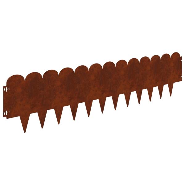 Raseneinfassung 10 Stk. 103 x 25 cm Stahl Rostig