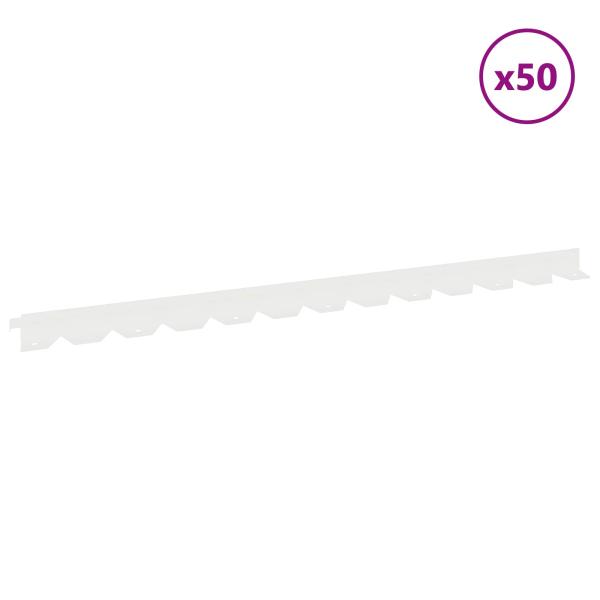 Raseneinfassung 50 stk. 102 x 4 x 4 cm Stahl Weiß