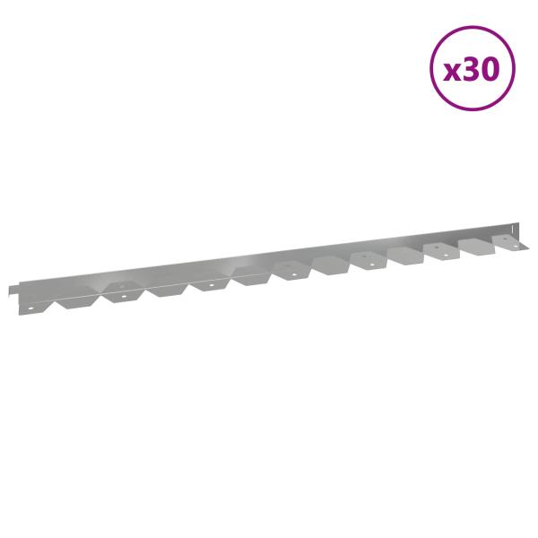 Raseneinfassung 30 Stk. 102 x 4 x 4 cm Stahl Silber