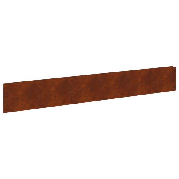 Rasenkante 30 stk. 100 x 15 cm Stahl Rostoptik