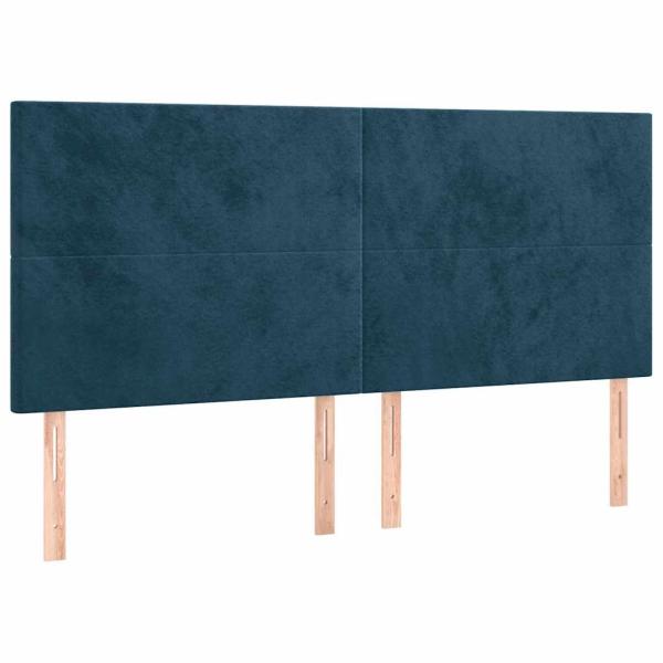 Kopfteil Dunkelblau 160 x 5 x 118/128 cm Samt