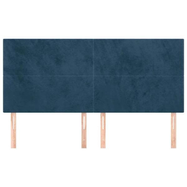 Kopfteil Dunkelblau 160 x 5 x 118/128 cm Samt