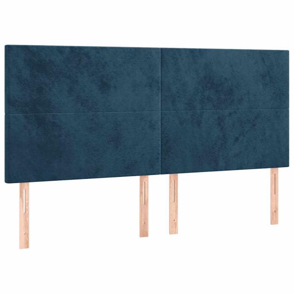 Boxspringbett mit Matratze Dunkelblau 160x200 cm Samt