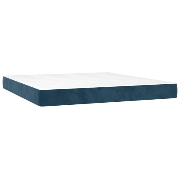 Boxspringbett mit Matratze & LED Dunkelblau 160x200 cm Samt
