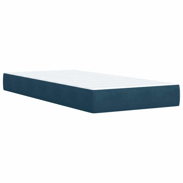 Boxspringbett mit Matratze Blau 80x200 cm Samt