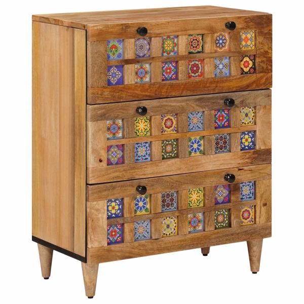 Sideboard 2 pcs Natur 60 x 33 x 75 cm Massivholz Mango