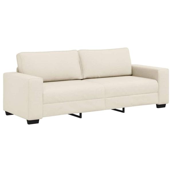 Sofa 3 stk. Beige Leinenmischgewebe