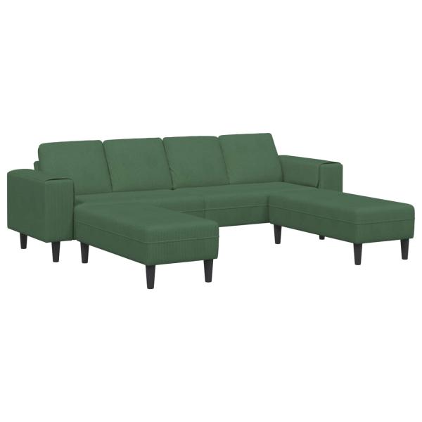 Sofa Dunkelgrün 250 x 188 x 76 cm Cordstoff