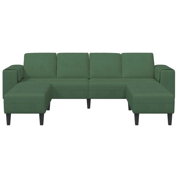 Sofa Dunkelgrün 250 x 188 x 76 cm Cordstoff