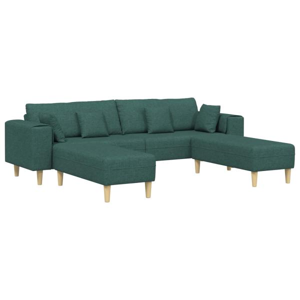 Sofa mit Kissen 3 pcs Dunkelgrün Stoff