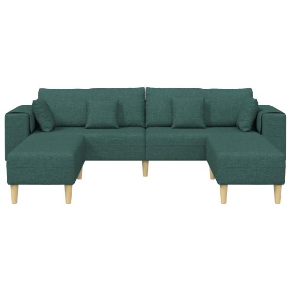 Sofa mit Kissen 3 pcs Dunkelgrün Stoff