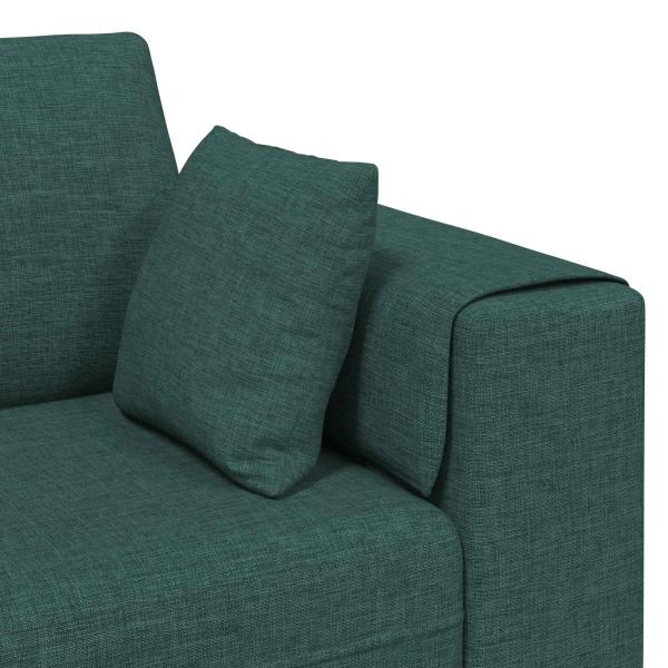 Sofa mit Kissen 3 pcs Dunkelgrün Stoff