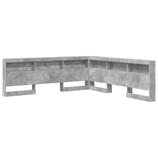 Aufbewahrungskopfteil Beton Grau Holzwerkstoff