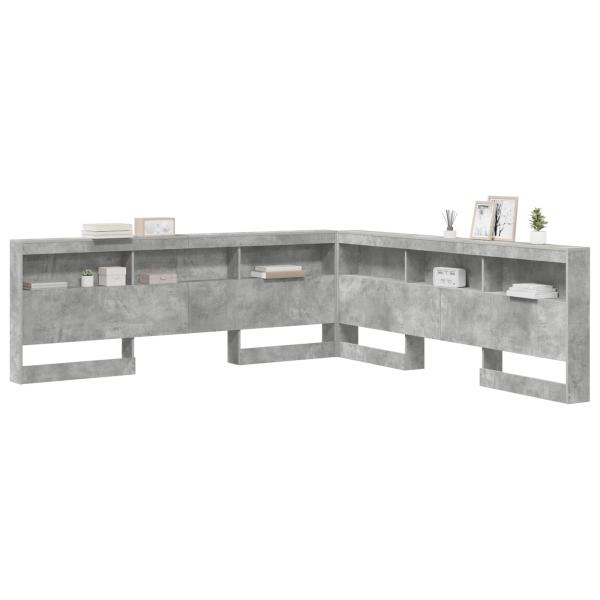 Aufbewahrungskopfteil Beton Grau Holzwerkstoff